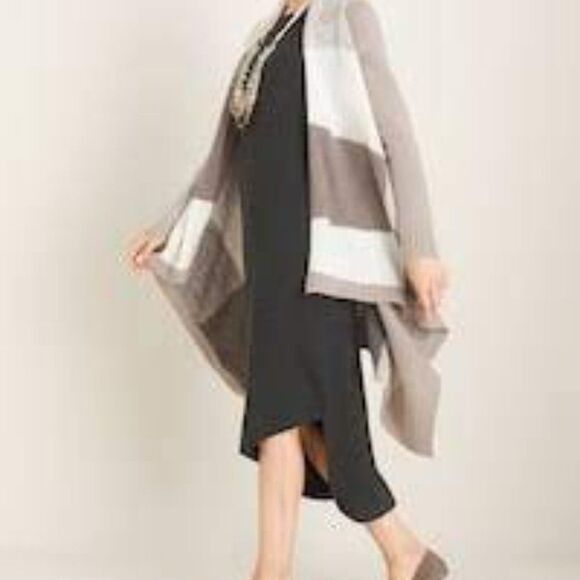 Chico's Drape Front Colorblock Cardigan Sweater 0 Small 00P XS Petite New - Picture 1 of 7
